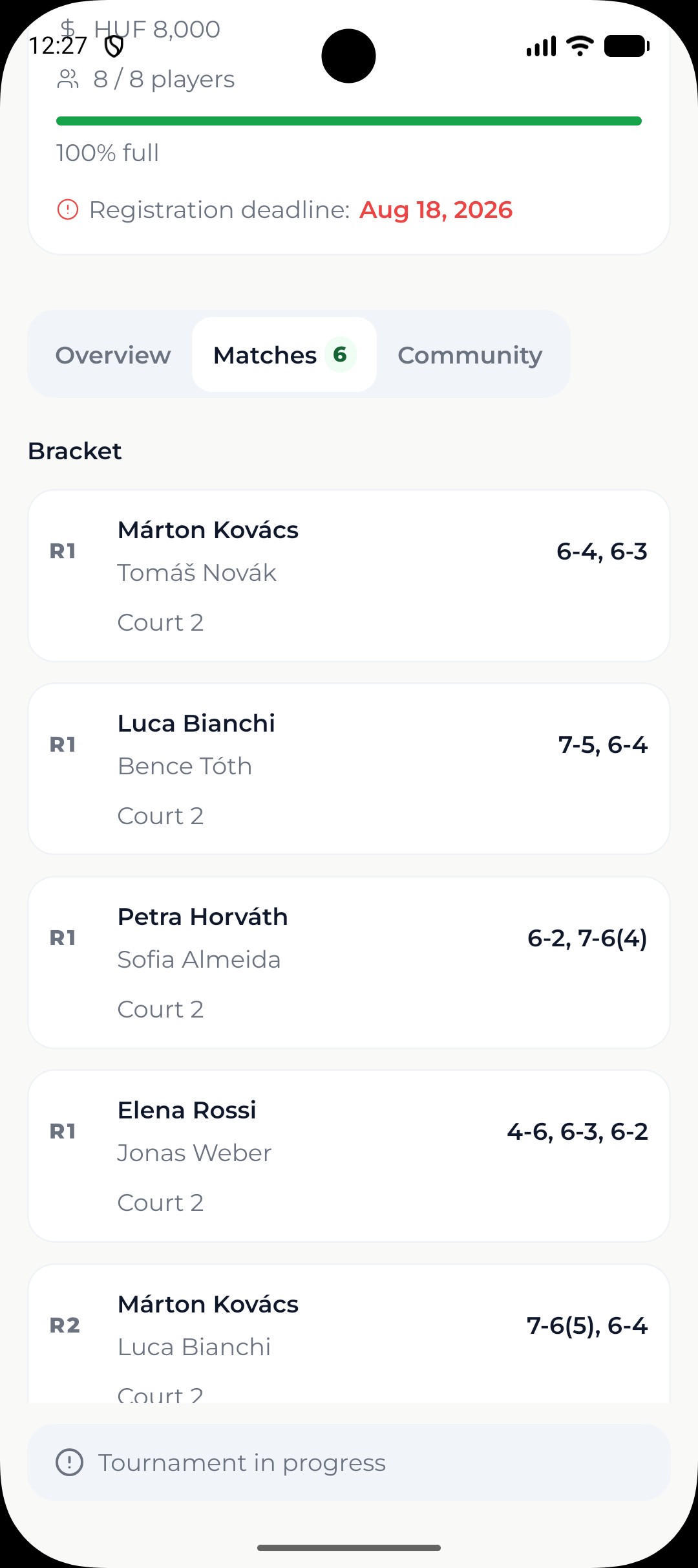 Your bracket and live scores, right in the app